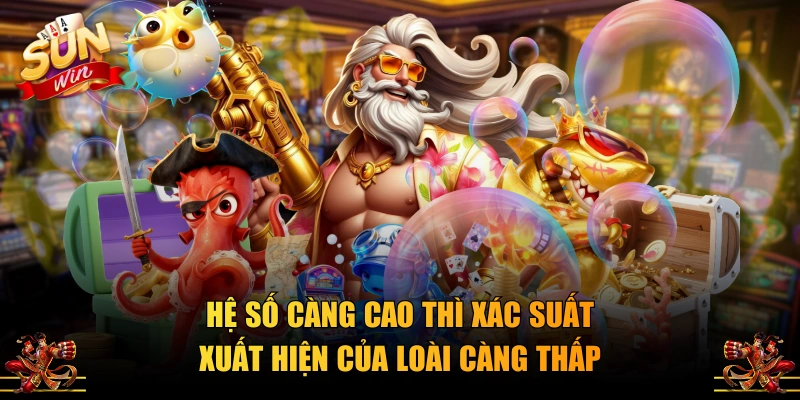 Hệ số càng cao thì xác suất xuất hiện của loài càng thấp
