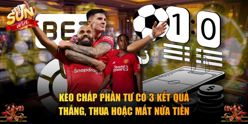 Kèo chấp phần tư có 3 kết quả thắng, thua hoặc mất nửa tiền