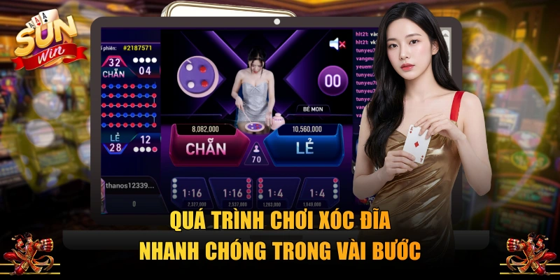 Quá trình chơi Xóc Đĩa nhanh chóng trong vài bước